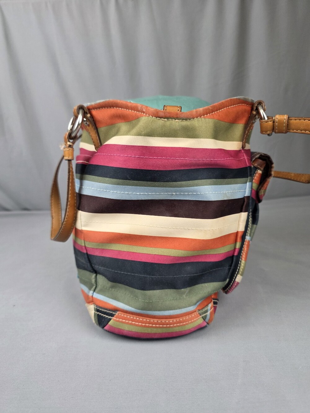 Vintage Coach Legacy Striped Shoulder Bag Purse 11 x 14 x 5 - Picture 4 of 13